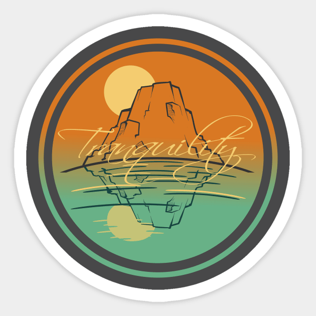 Tranquility - Reflection Sticker by sketchtodigital